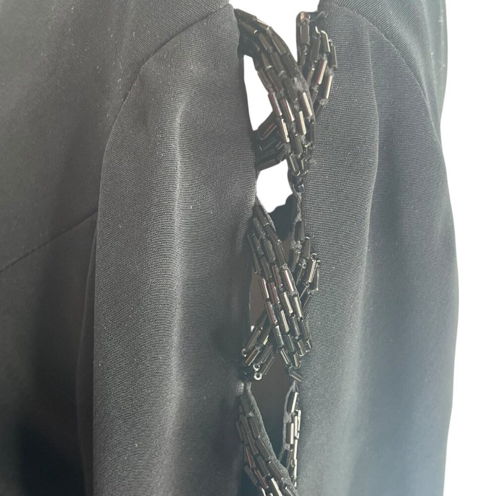 Niteline Black Long Sleeve Dress With Lace-Up Sleeves size 4 - Picture 3 of 6